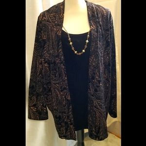 Jacket with attached top & necklace
